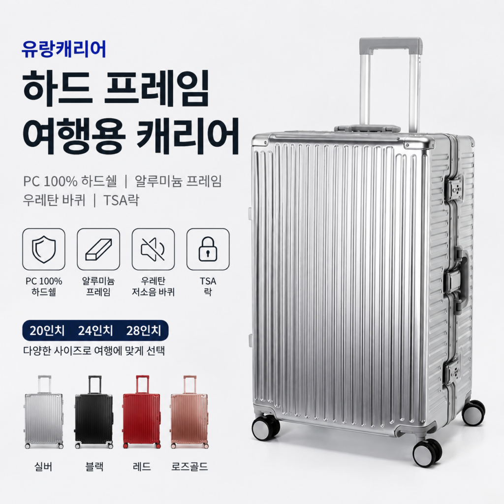 유랑캐리어 하드 프레임 여행용 캐리어 20·24·28인치 특징과 선택 가이드 제품 이미지