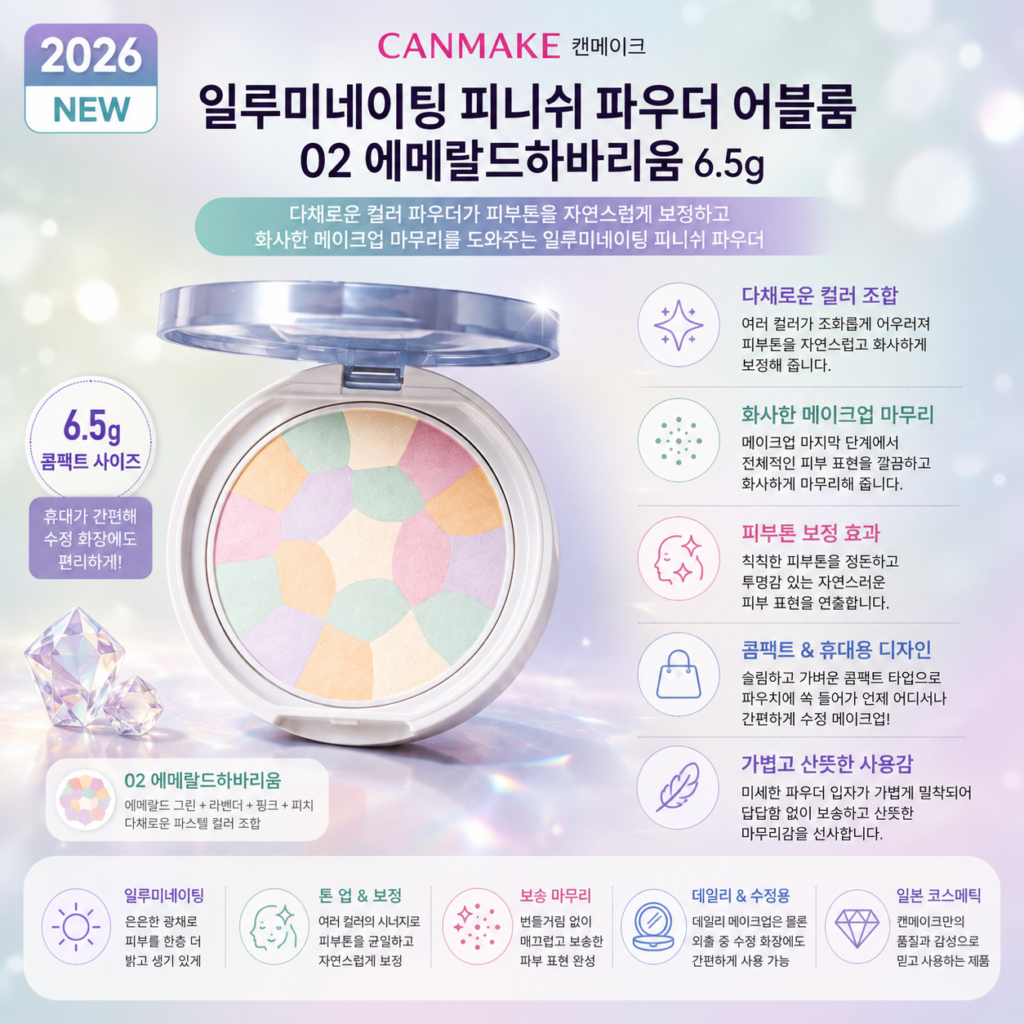 캔메이크 일루미네이팅 피니쉬 파우더 어블룸 광채파우더 02 에메랄드하바리움, 6.5g 제품 이미지