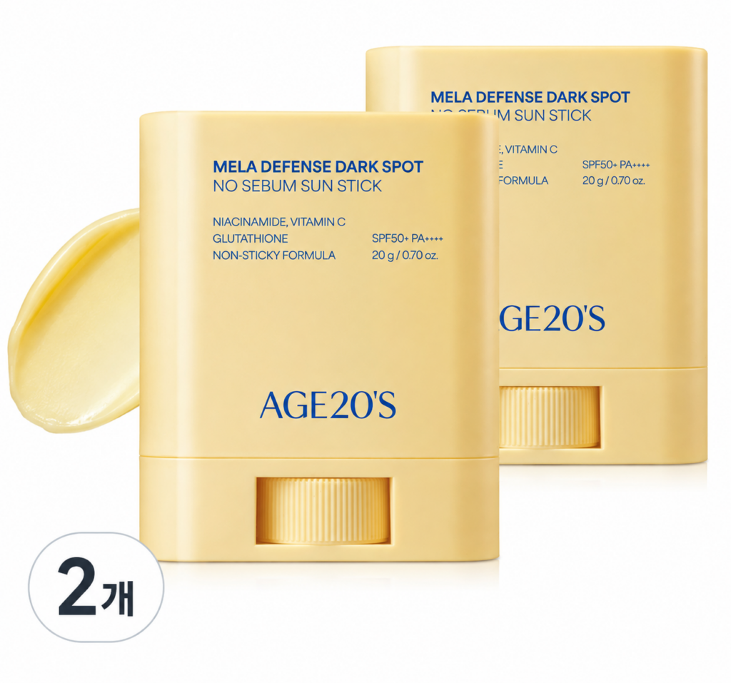 에이지투웨니스 멜라 디펜스 다크 스팟 노세범 선스틱 SPF50+ PA++++ 20g 2개 제품 이미지