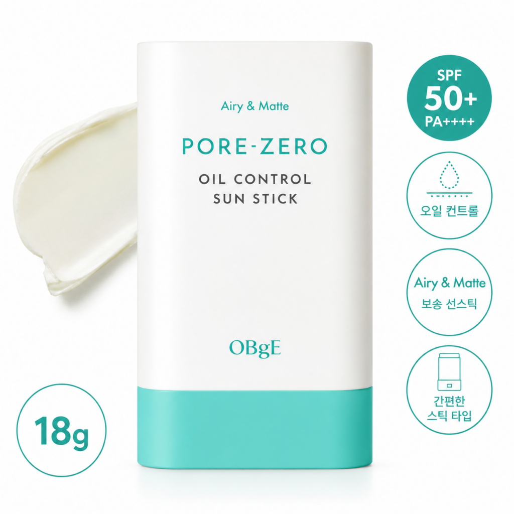 OBge 포어제로 오일 컨트롤 선스틱 SPF50+ PA++++ 18g 제품 이미지
