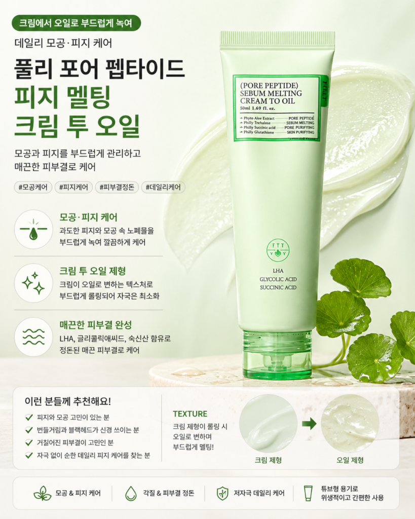 풀리 포어 펩타이드 피지 멜팅 크림 투 오일 50ml 제품 이미지