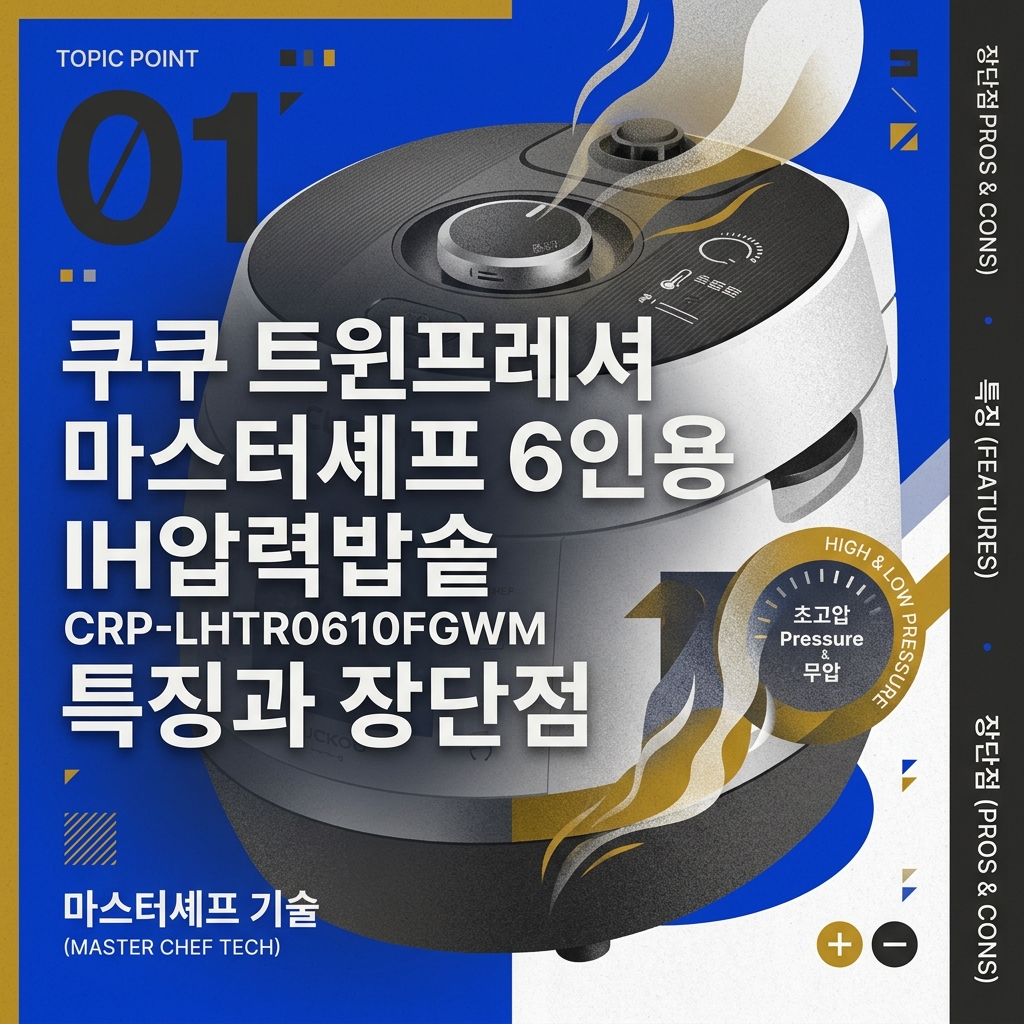쿠쿠 트윈프레셔 마스터셰프 6인용 IH압력밥솥 CRP-LHTR0610FGWM 특징과 장단점 제품 이미지