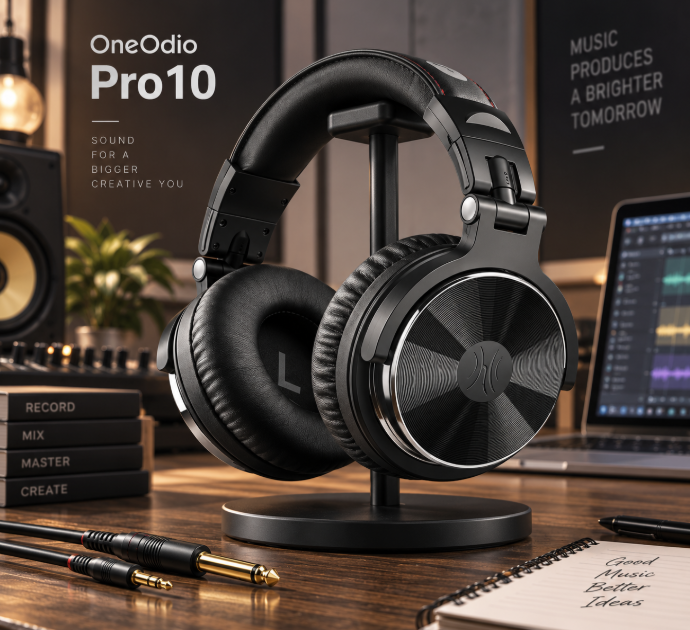 집에서도 음악 작업에 집중하기 좋은 OneOdio Pro10 스튜디오 DJ 모니터링 헤드폰