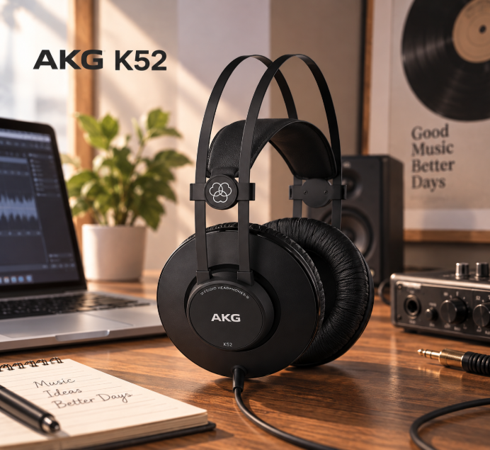 집중해서 음악 듣기 좋은 클래식 디자인, AKG K52 스튜디오 모니터링 헤드폰