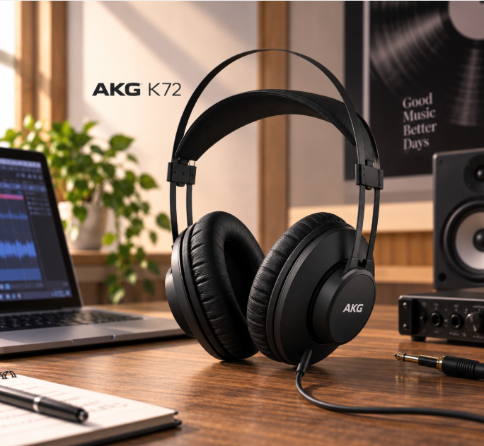 오래 들어도 부담을 줄인 편안한 착용감, AKG K72 스튜디오 모니터링 헤드폰