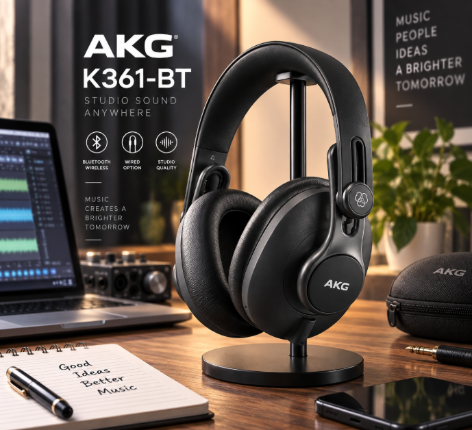 몰입감 있는 음악 시간을 위한 프리미엄 선택, AKG K361-BT 오버이어 블루투스 헤드폰