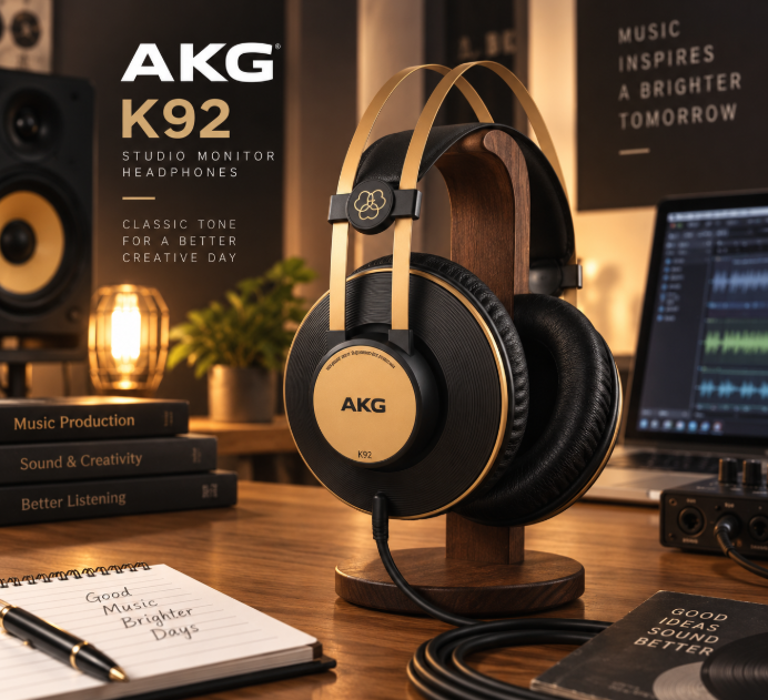 빈티지 감성과 클래식한 디자인이 돋보이는 AKG K92 유선 모니터링 헤드폰