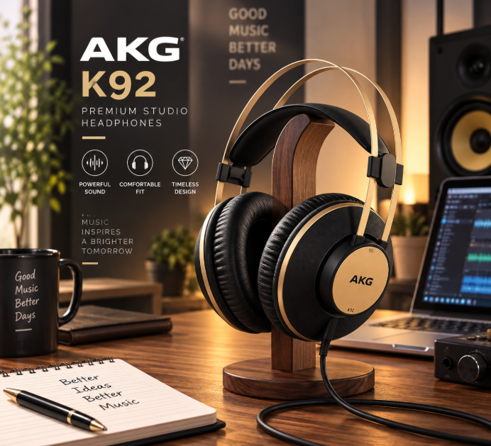 집에서 음악에 푹 빠지고 싶은 날, AKG K92 프리미엄 밀폐형 모니터링 헤드폰