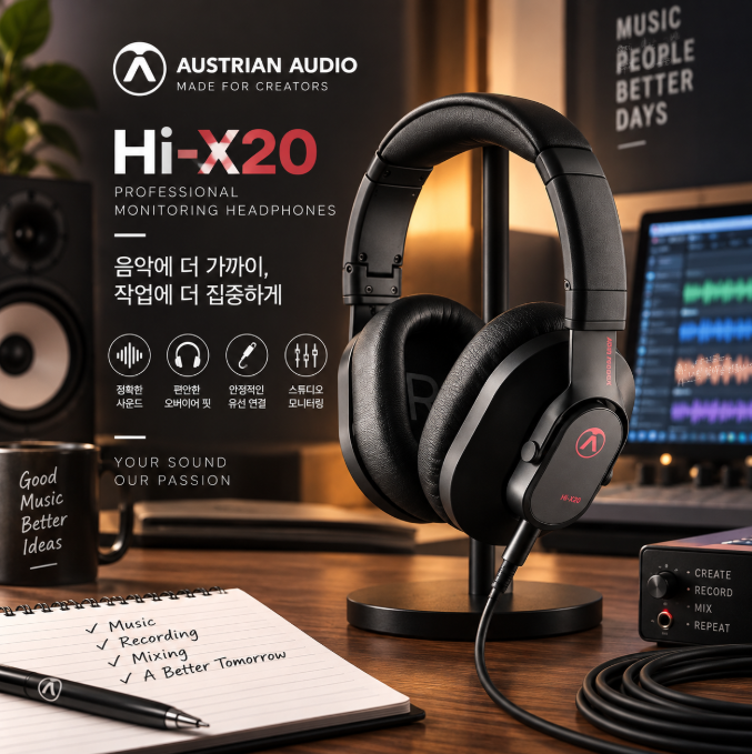 집중해서 음악을 즐기고 싶은 시간, 오스트리안오디오 Hi-X20 프로페셔널 모니터링 헤드폰