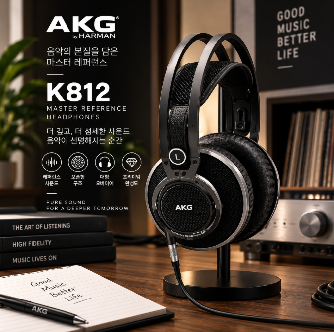 집에서 즐기는 하이엔드 사운드의 품격, AKG K812 마스터 레퍼런스 헤드폰