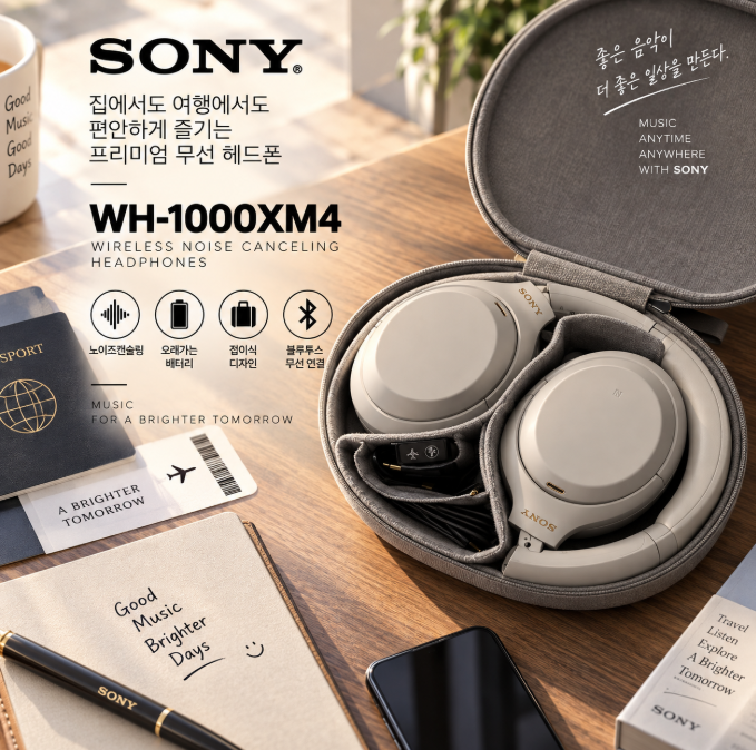 여행과 일상에서 편안하게 몰입하는 음악시간, 소니 WH-1000XM4 노이즈캔슬링 헤드폰