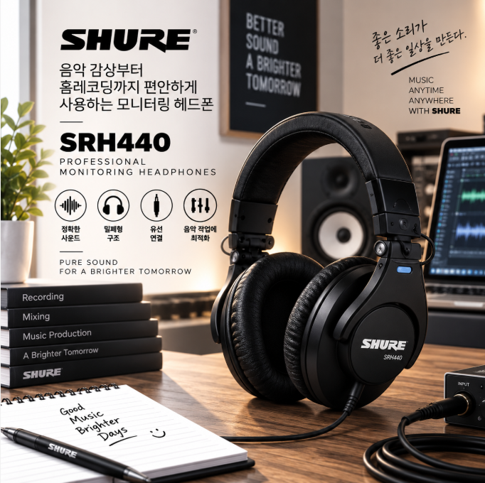 집중해서 듣는 음악의 디테일, 슈어 SRH440 프로페셔널 모니터링 헤드폰
