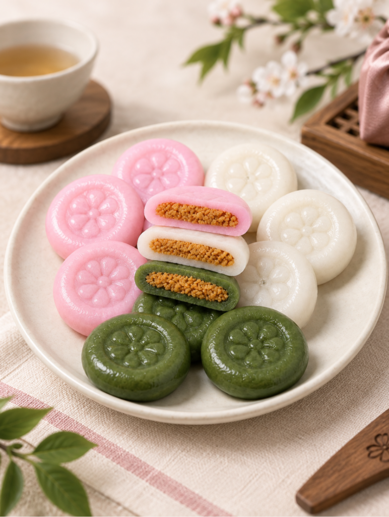 명절 상차림이 화사해지는 조선팔도떡집 삼색 꽃송편 추석선물 500g 제품 이미지