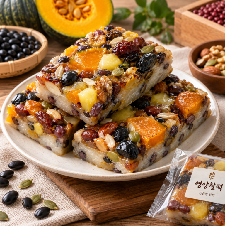바쁜 아침·든든한 한끼·영양간식 고명듬뿍 서리태 콩 호박 찰떡 2kg 추석 한가위 명절