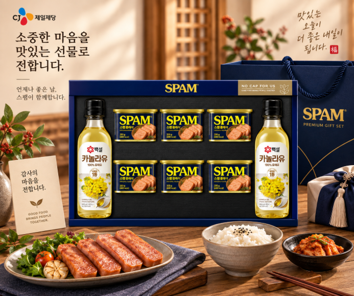 명절 선물·알뜰 구성·실용성 좋은 스팸 복합 1호 선물세트