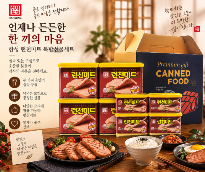 명절 선물·실속 구성·든든한 집밥에 좋은 한성 런천미트 복합선물세트
