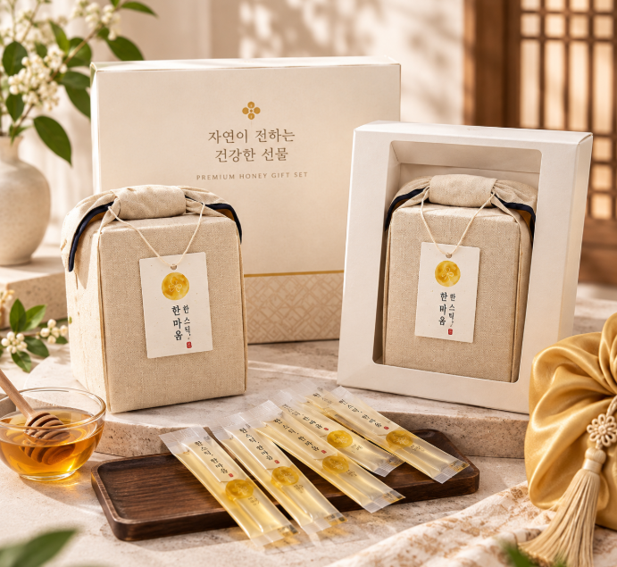 부담없이 센스있는 명절·부모님 선물로 품격 있게, 정갈한 포장 벌꿀스틱 선물세트