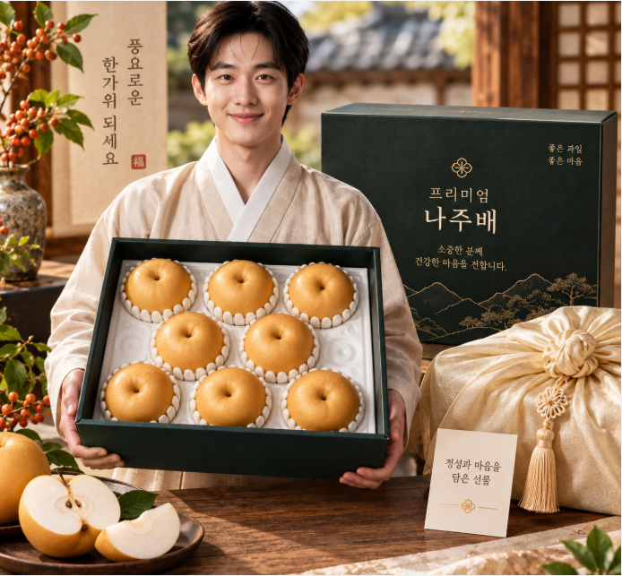 부담없는 3만원대 부모님 선물·명절 과일·품격 있는 구성, 달콤한 나주배 4kg 선물세트