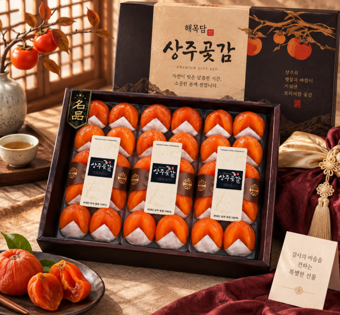 부담없는 부모님 선물·명절 과일·품격 있는 구성, 상주 곶감 반건시 30개 추석 한가위 프리미엄 선물세트