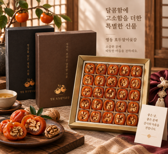 센스있는 부모님 간식·명절 선물·정성 가득한 영동 호두말이곶감 20구 2만원대 한가위 추석 선물세트