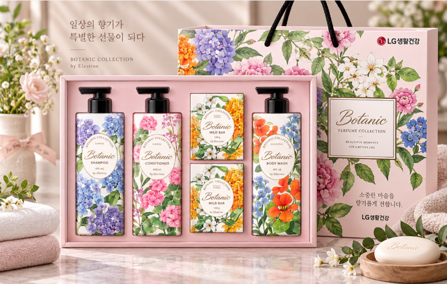 기분 좋은 향기·화사한 디자인·실속 명절 선물 LG생활건강 보타닉 퍼퓸컬렉션 멀티케어 선물세트 제품 이미지