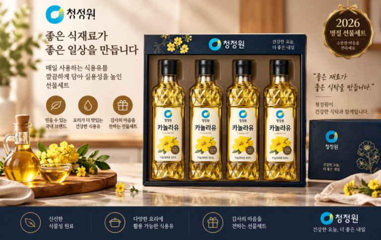 명절 선물·부담 없는 구성·주방 필수템 청정원 고급유 6호 세트