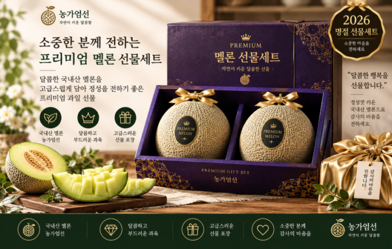 부모님 선물·달콤한 과일·고급 포장 농가엄선 프리미엄 멜론 명절선물세트 5kg