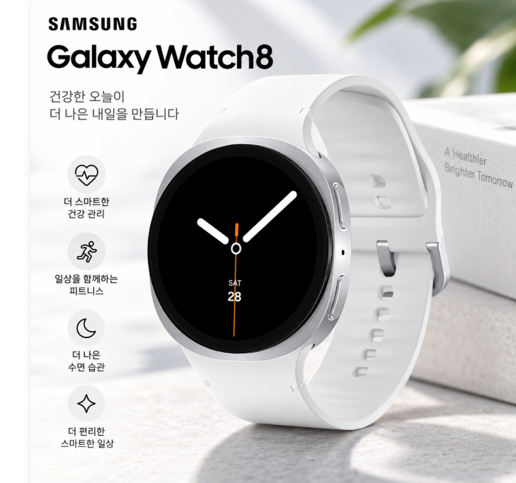 건강관리와 편안한 착용을 한 번에, 삼성 갤럭시워치8 40mm 실버 데일리 스마트워치