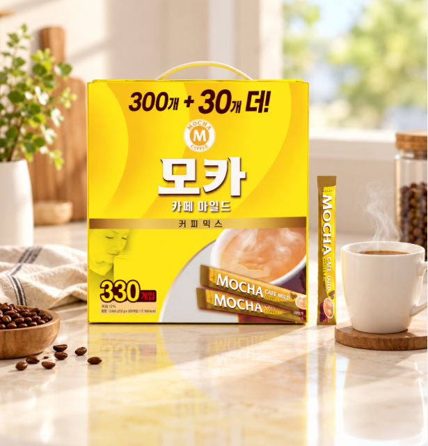 집에서 즐기는 달콤한 커피 한잔 모카 카페마일드 커피믹스 330개입 대용량 실속 구성