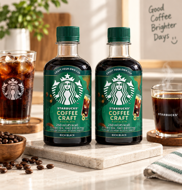 홈카페 필수템 진하고 깔끔하게 스타벅스 커피 크래프트 리치 블랙 260ml 2개