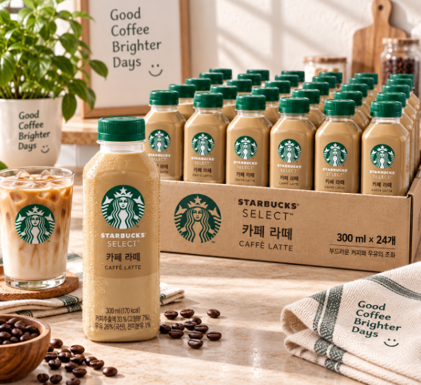 냉장고에 쟁여두기 좋은 부드러운 커피 스타벅스 셀렉트 카페라떼 300ml 24개 대용량