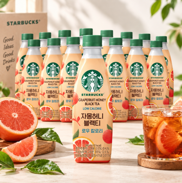 부담 없는 커피타임 스타벅스 상큼 자몽 허니 블랙티 350ml 12개, 상큼달콤 홈카페 음료