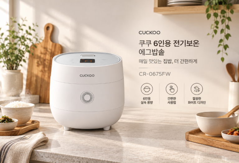 쿠쿠 6인용 전기보온밥솥 에그밥솥, 부담 없는 가격에 매일 쓰기 좋은 실속 주방가전 CR-0675FW