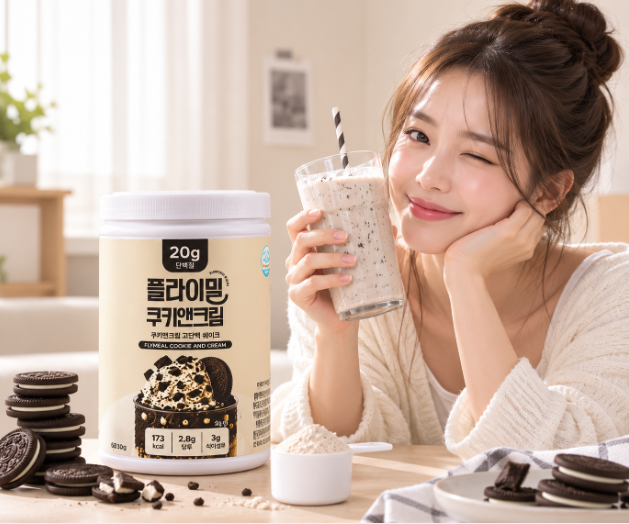 달콤한 한 끼 쿠키 풍미 단백질 플라이밀 쿠키앤크림 630g
