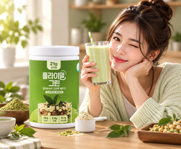 쌉싸름한 녹차 든든한 한 끼 플라이밀 그린 630g