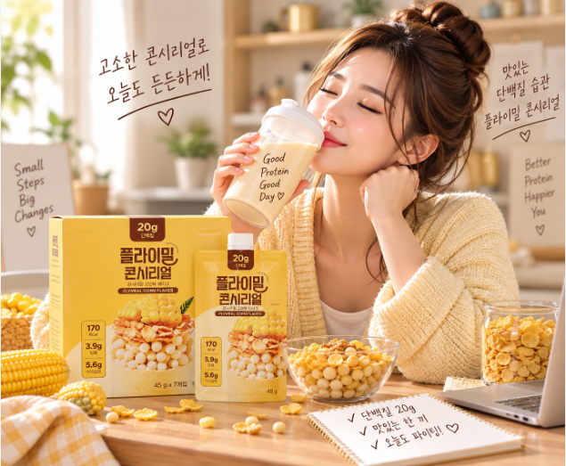 고소한 콘시리얼 간편한 한 끼 플라이밀 콘시리얼 45g 7개