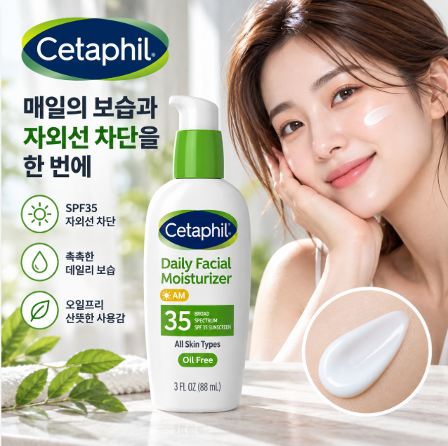선케어·오일프리 촉촉보습 세타필 데일리 페이셜 모이스처라이저 SPF35
