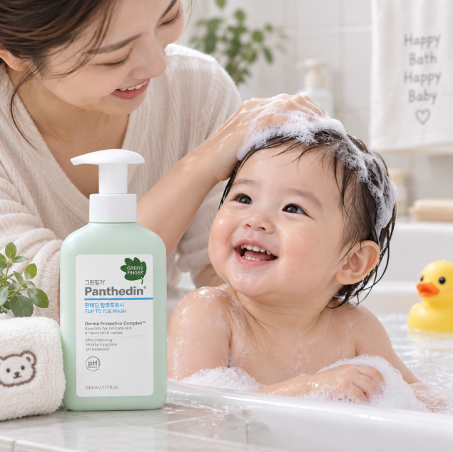 순한세정·촉촉보습 그린핑거 판테딘 탑투토워시 230ml