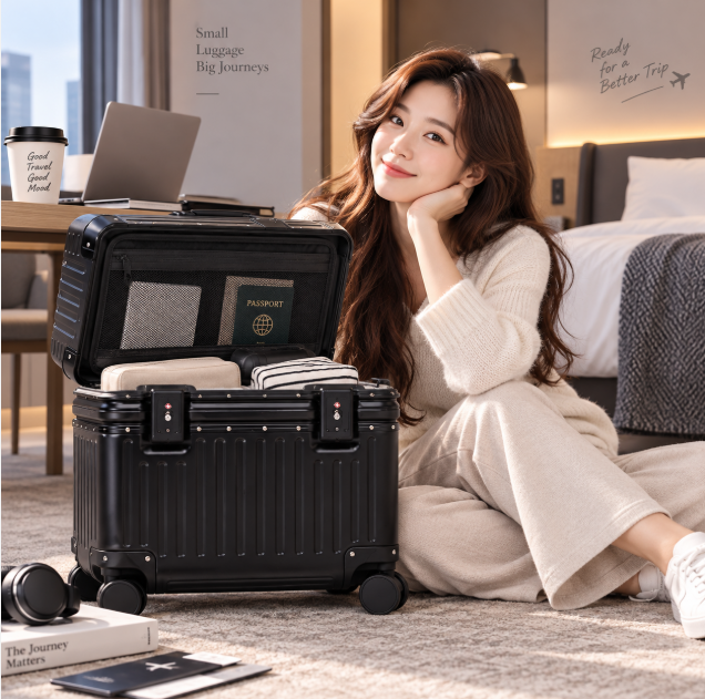 미니멀 여행·간편 수납 코르딕스 루프 위로 열리는 18인치 캐리어 블랙