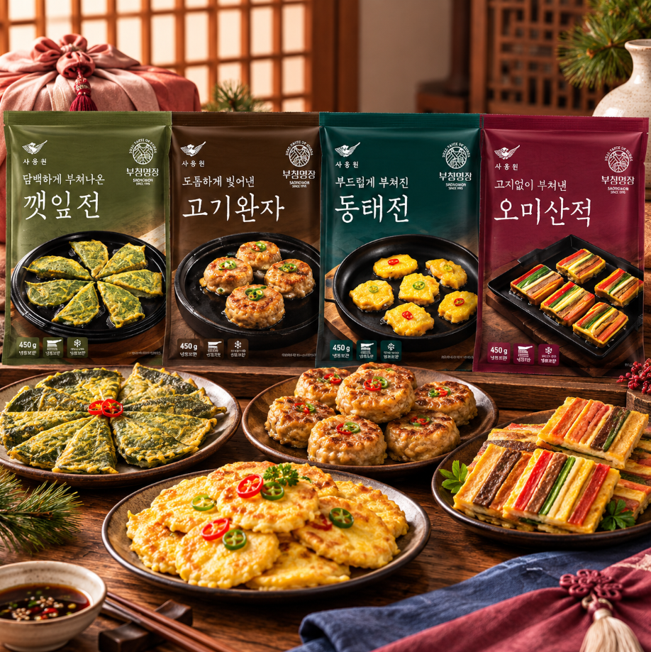 명절 상차림 간편준비 인기전 4종 부침명장 세트 제품 이미지