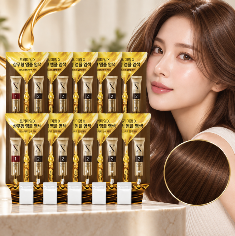 새치커버 간편염색 윤기케어 하라즈 프리미엄X 샴푸형 앰플 자연갈색