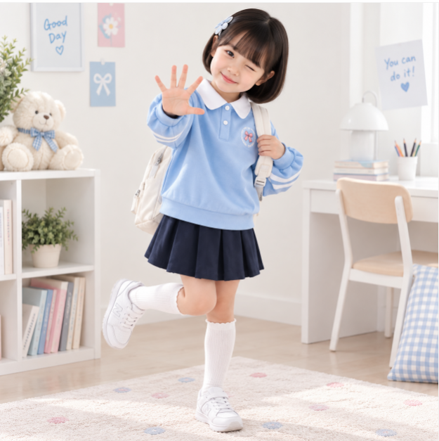 단정한카라·산뜻한블루·스쿨룩 젤리스푼 여아 카라 맨투맨