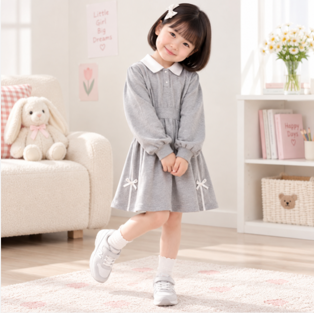 단정한카라·러블리리본·편안한핏 젤리스푼 여아 카라 원피스