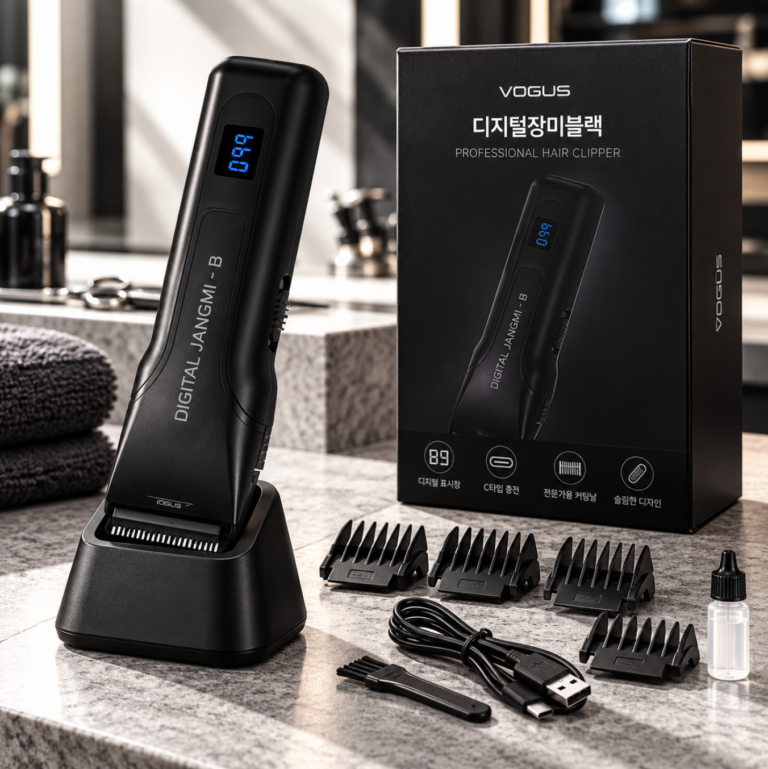 정밀커트·디지털표시 전문가용 이발기 바리깡 디지털장미블랙