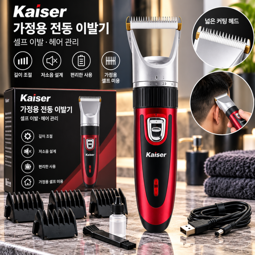 카이저 가정용 바리깡 셀프 미용 머리깍는기계 이발 유아 이발기 제품 이미지