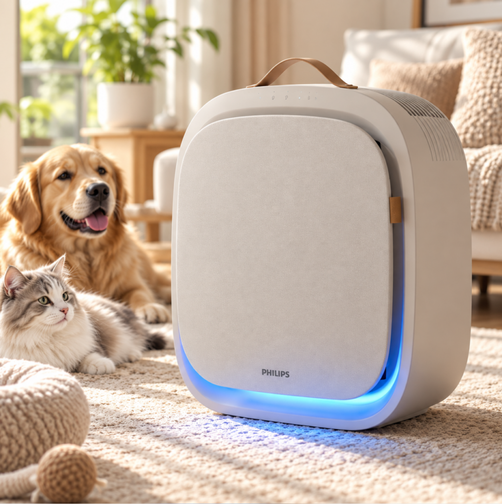 필립스 펫 공기청정기 / PHILIPS 30평형 먼지 반려동물 털 포집 냄새 제거 강아지 고양이 털 앱 연동 스마트 원격제어 AC3360/11 (필터 총 1개) 제품 이미지