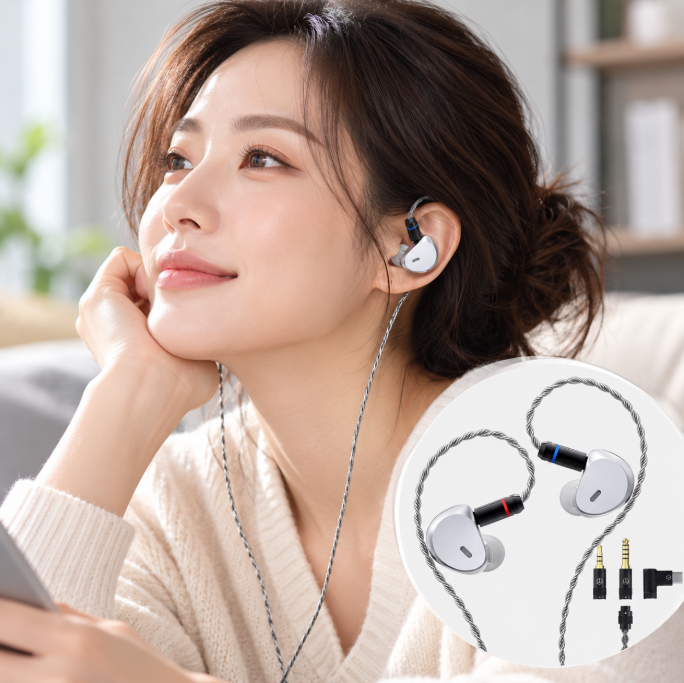 TRN 캐러벨 Caravel 유리 다이어프램 드라이버 평판형 드라이버 인이어 유선 이어폰
