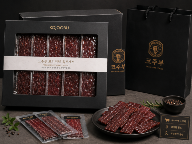 코주부 프리미엄 육포 명절 선물세트 250g 소고기 육포 쇼핑백 구성