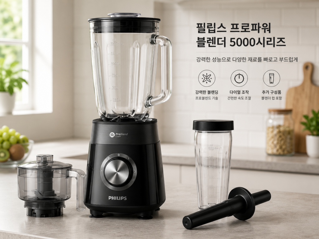 필립스 프로파워 블렌더 5000시리즈 HR3032/00 대형 믹서기 유리용기 제품 이미지