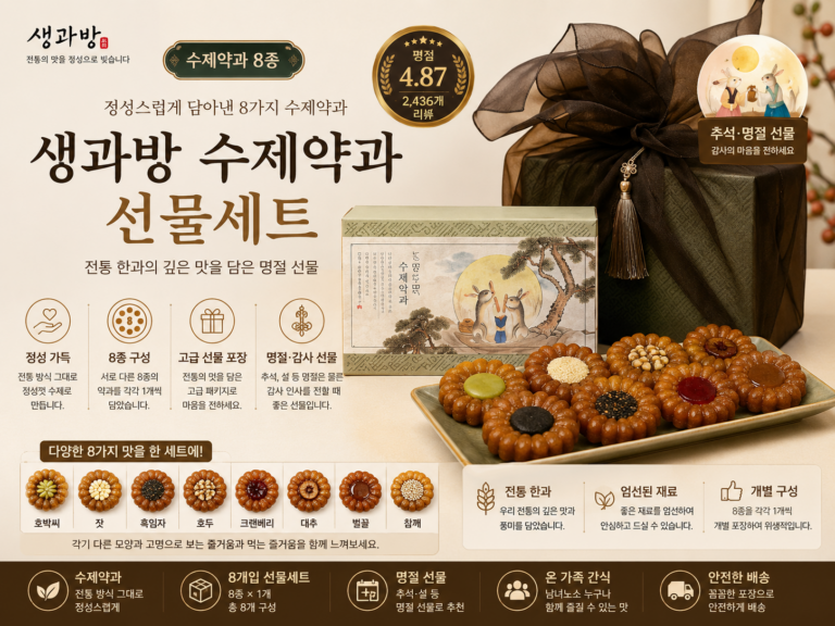 생과방 수제약과 선물세트 8개입 (8종×1개) 한과 추석 명절 한가위
